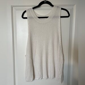 Reformation Cream Knit Ribbed Tank Top
